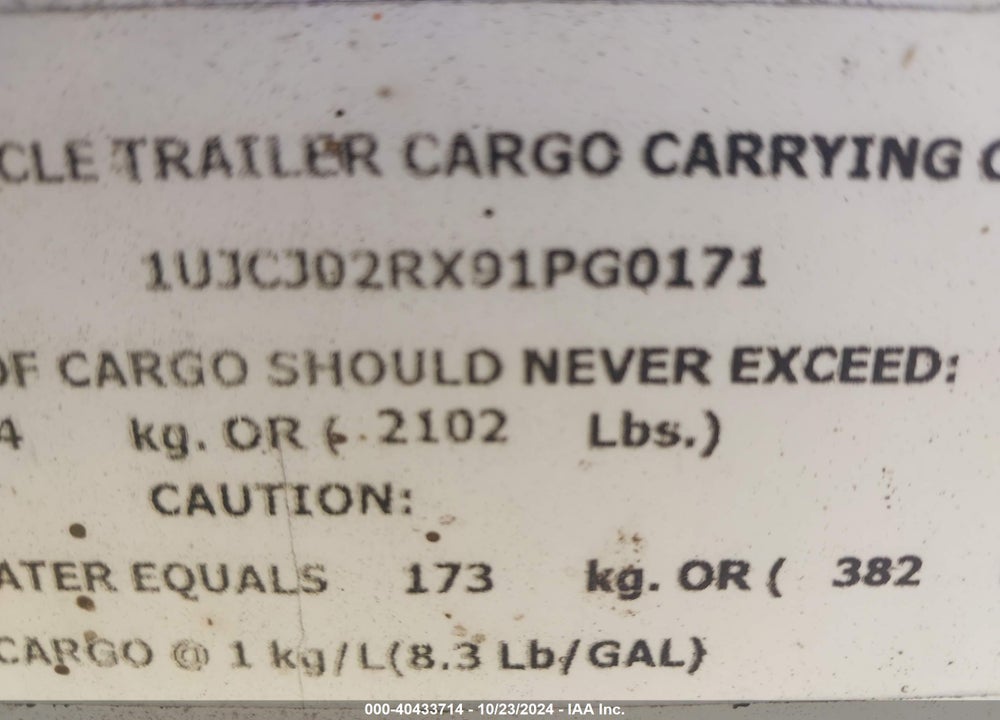 2009 JAYCO EAGLE SUPER LITE FIF VIN: 1UJCJ02RX91PG0171