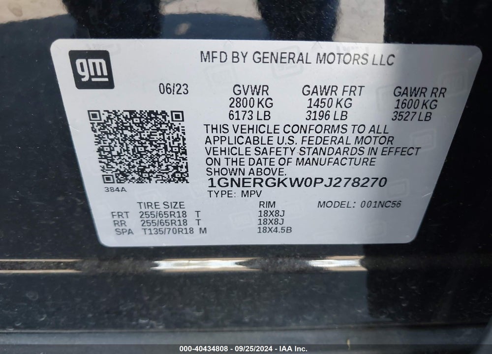 2023 CHEVROLET TRAVERSE FWD LT CLOTH VIN: 1GNERGKW0PJ278270