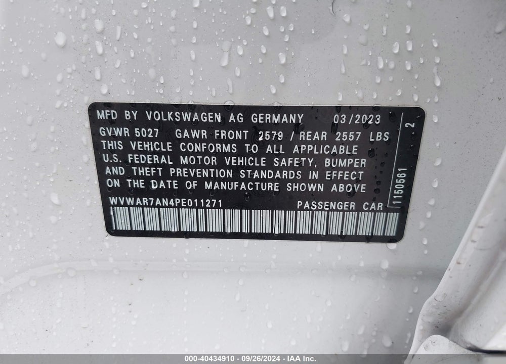 2023 VOLKSWAGEN ARTEON 2.0T SEL R-LINE VIN: WVWAR7AN4PE011271