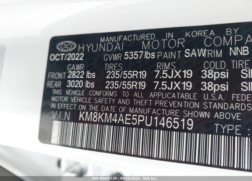 2023 HYUNDAI IONIQ 5 SE VIN: KM8KM4AE5PU146519