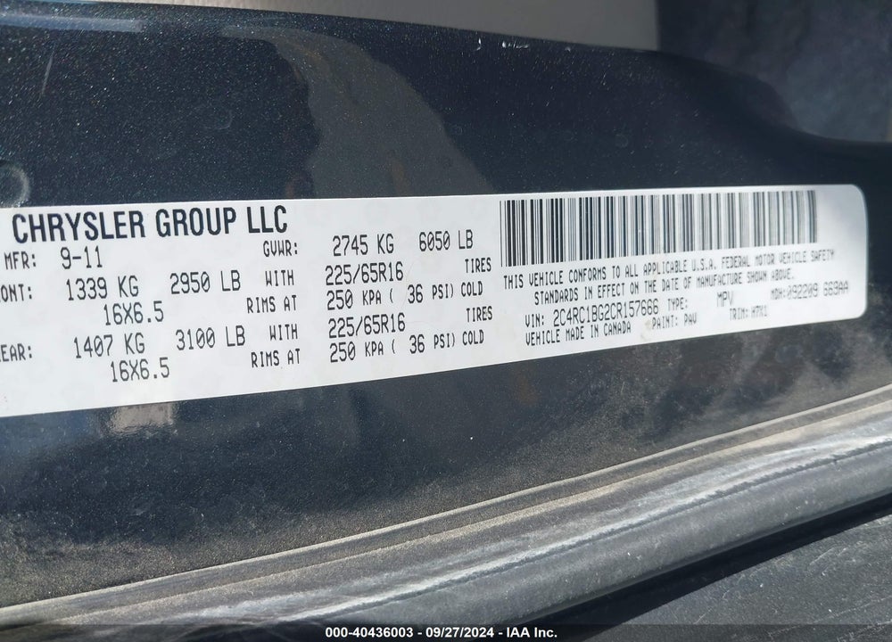 2012 CHRYSLER TOWN & COUNTRY TOURING VIN: 2C4RC1BG2CR157666