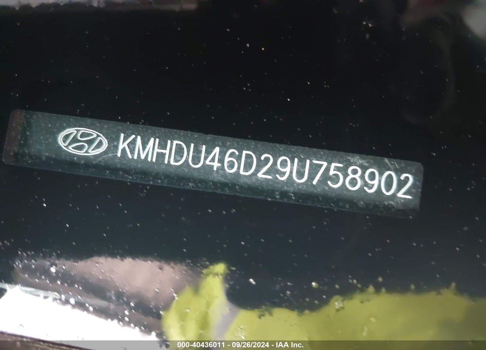 2009 HYUNDAI ELANTRA GLS VIN: KMHDU46D29U758902