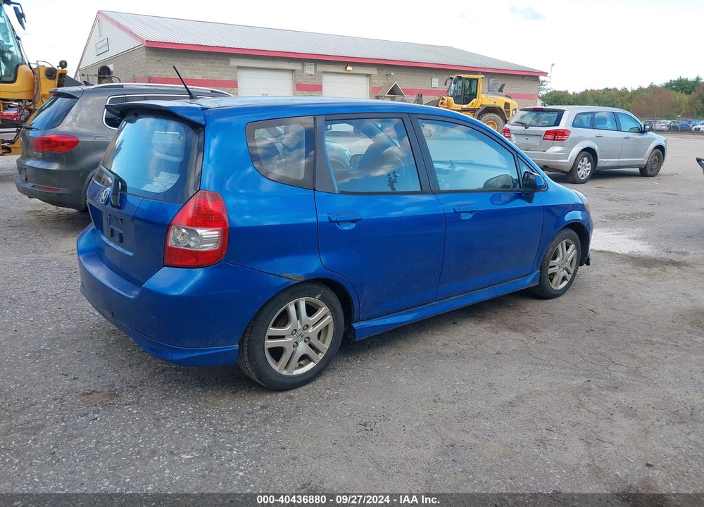 2008 HONDA FIT SPORT VIN: JHMGD37628S026077