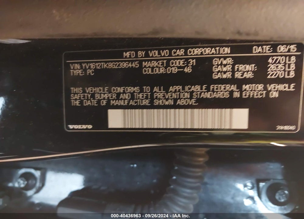 2016 VOLVO S60 T5 PREMIER VIN: YV1612TK8G2396445