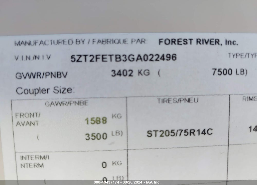 2016 COACHMEN FREEDOM EXPRESS 28SE VIN: 5ZT2FETB3GA022496