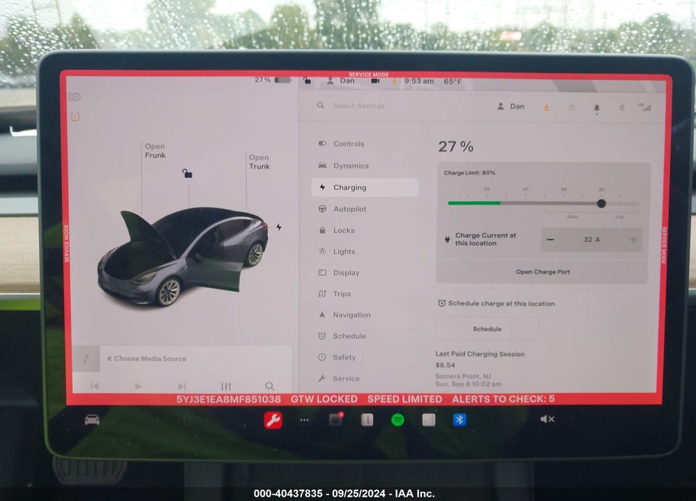 2021 TESLA MODEL 3 VIN: 5YJ3E1EA8MF851038