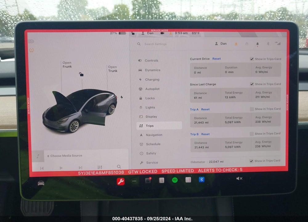 2021 TESLA MODEL 3 VIN: 5YJ3E1EA8MF851038