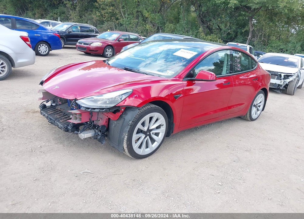 2022 TESLA MODEL 3 LONG RANGE DUAL MOTOR ALL-WHEEL DRIVE VIN: 5YJ3E1EB5NF190448