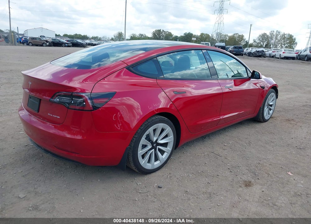 2022 TESLA MODEL 3 LONG RANGE DUAL MOTOR ALL-WHEEL DRIVE VIN: 5YJ3E1EB5NF190448