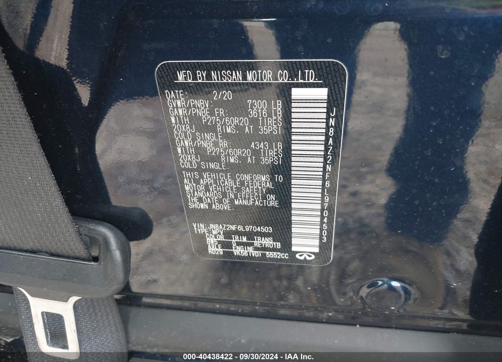 2020 INFINITI QX80 LUXE VIN: JN8AZ2NF6L9704503