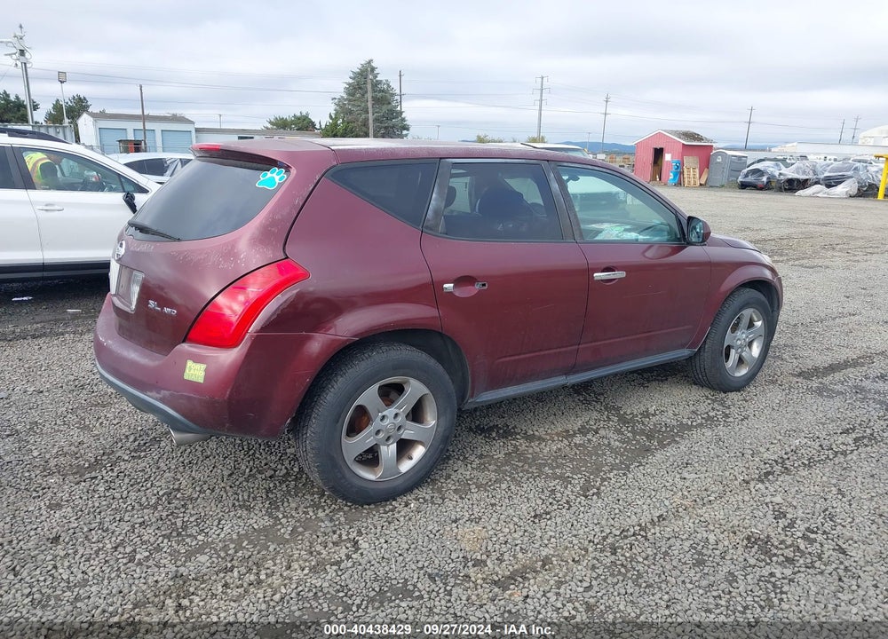2005 NISSAN MURANO SL VIN: JN8AZ08W35W400940