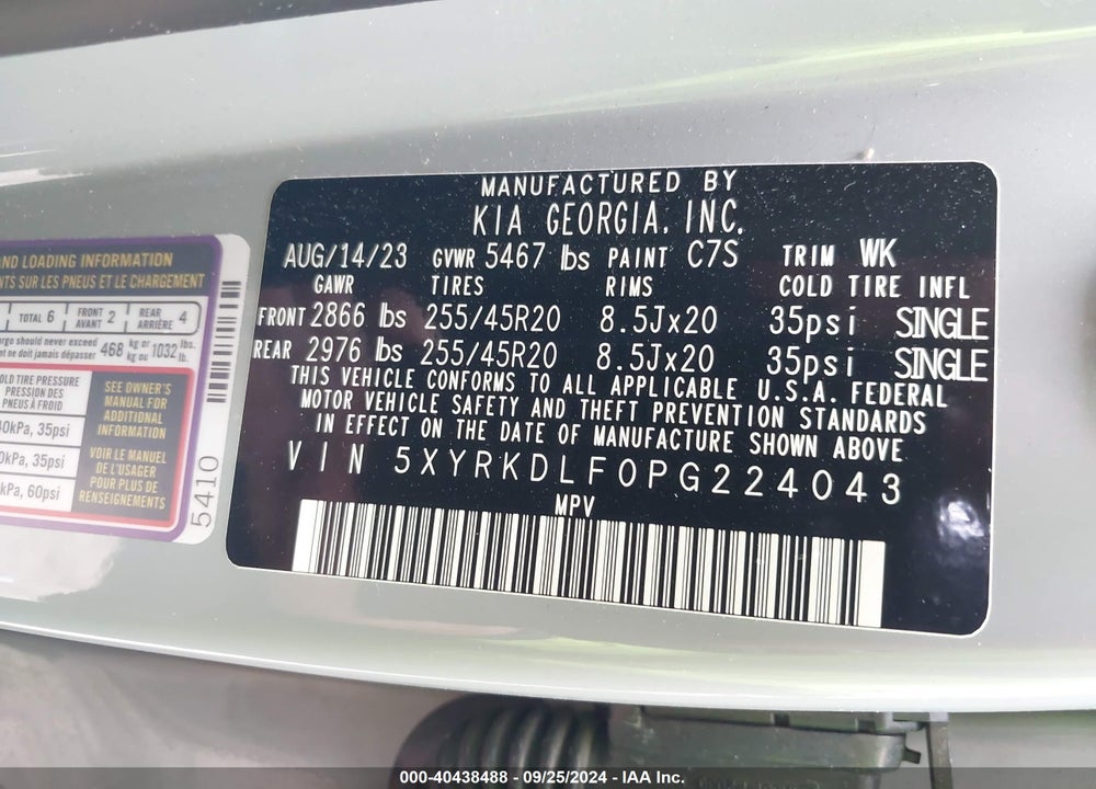 2023 KIA SORENTO SX VIN: 5XYRKDLF0PG224043