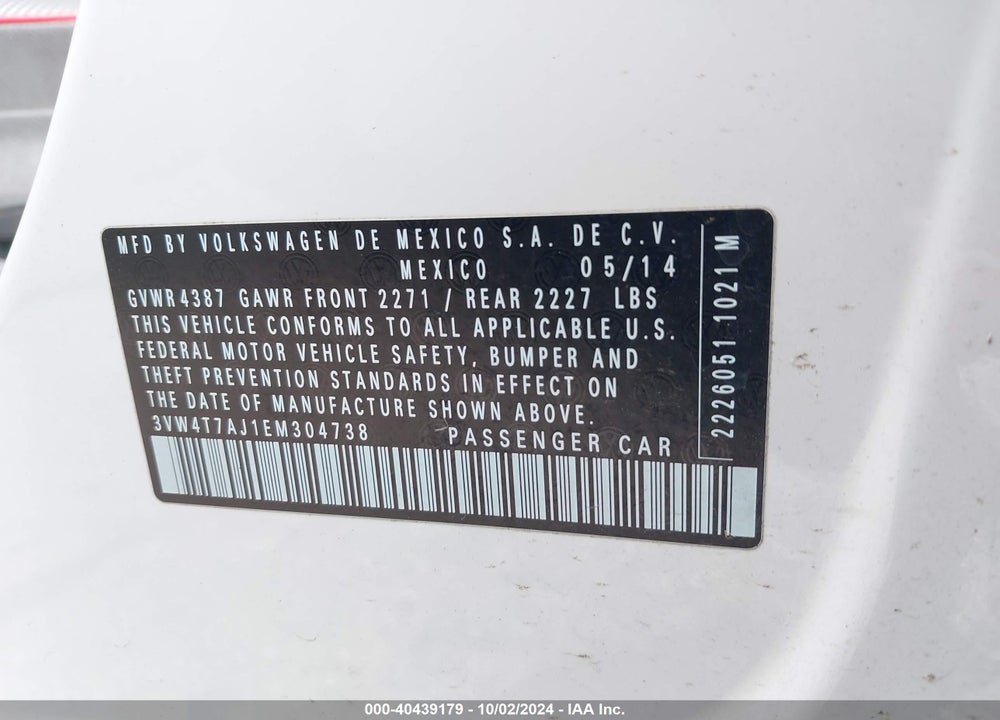 2014 VOLKSWAGEN JETTA GLI EDITION 30 W/NAV VIN: 3VW4T7AJ1EM304738