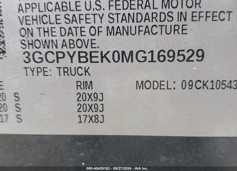 2021 CHEVROLET SILVERADO 1500 4WD SHORT BED CUSTOM VIN: 3GCPYBEK0MG169529