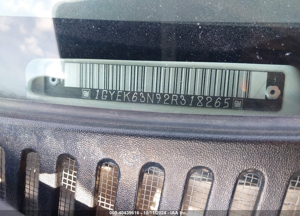 2002 CADILLAC ESCALADE STANDARD VIN: 1GYEK63N92R318265