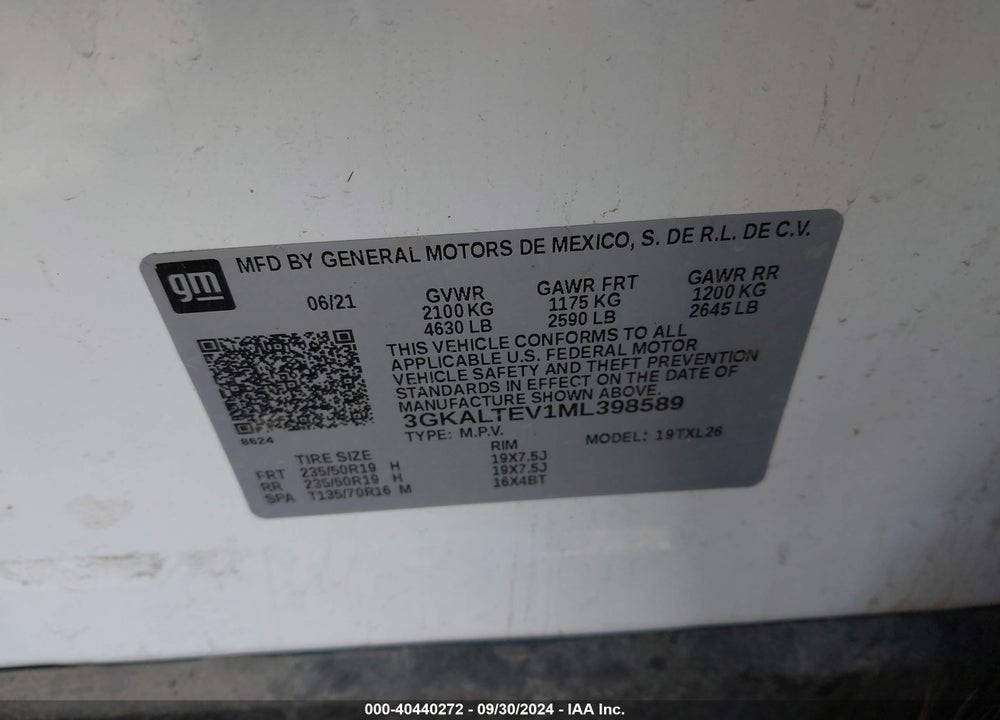 2021 GMC TERRAIN AWD SLE VIN: 3GKALTEV1ML398589