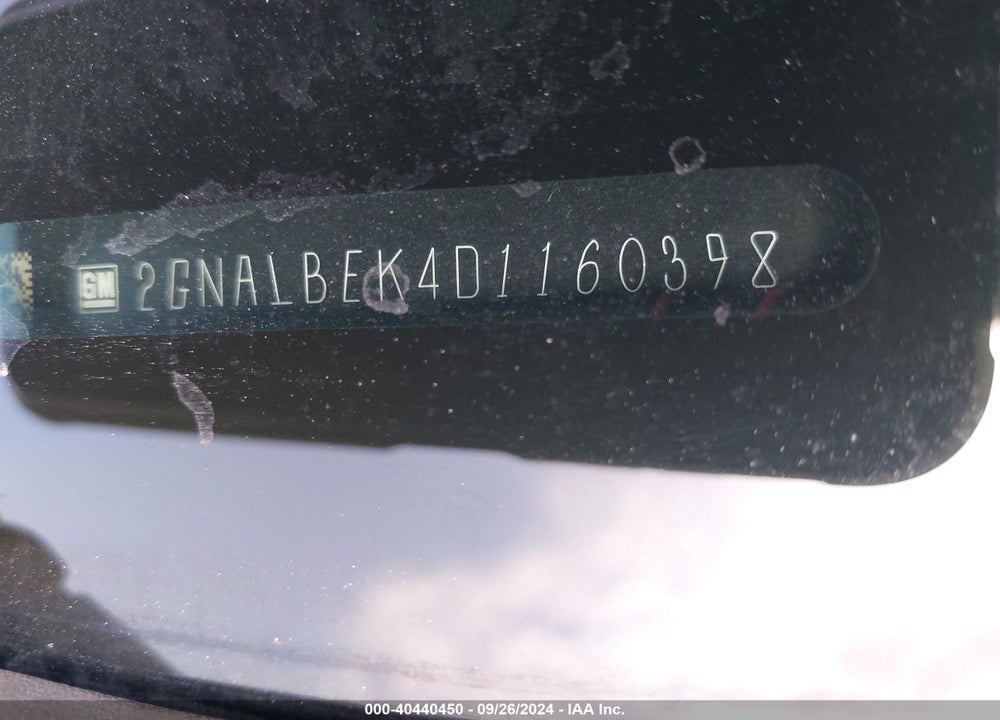 2013 CHEVROLET EQUINOX LS VIN: 2GNALBEK4D1160398