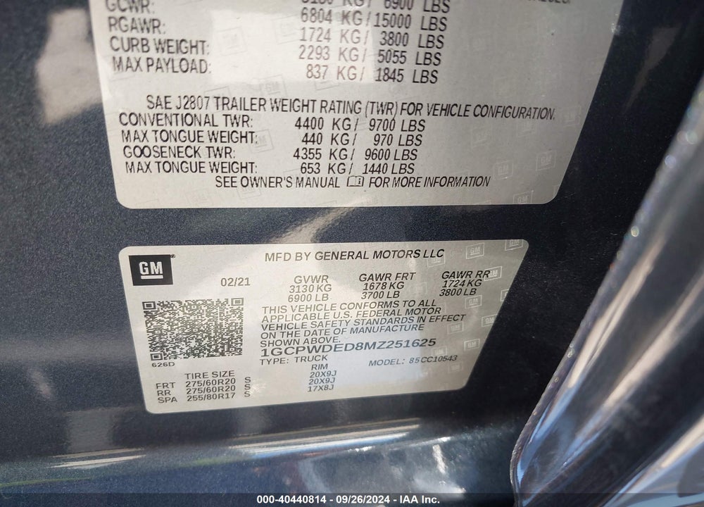 2021 CHEVROLET SILVERADO 1500 2WD SHORT BED RST VIN: 1GCPWDED8MZ251625