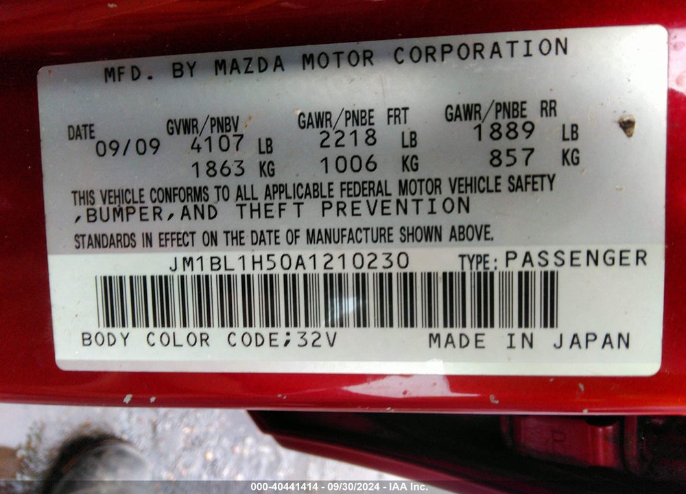 2010 MAZDA 3 S GRAND TOURING VIN: JM1BL1H50A1210230