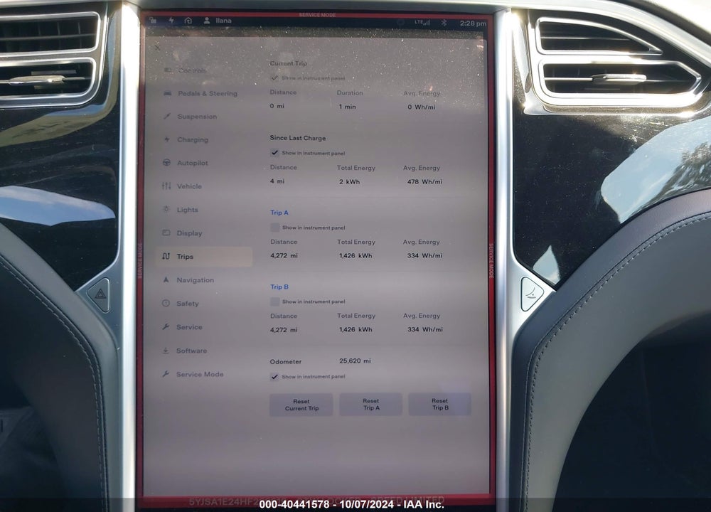 2017 TESLA MODEL S 100D/60D/75D/90D/P100D VIN: 5YJSA1E24HF232619