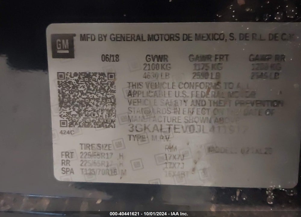 2018 GMC TERRAIN SLE VIN: 3GKALTEV0JL411912