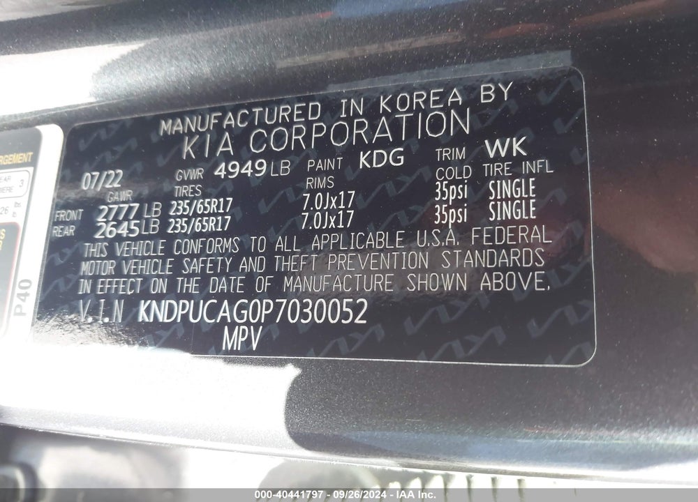 2023 KIA SPORTAGE HYBRID LX VIN: KNDPUCAG0P7030052