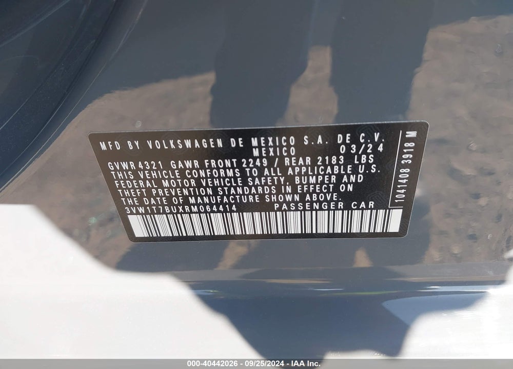 2024 VOLKSWAGEN JETTA GLI 2.0T AUTOBAHN VIN: 3VW1T7BUXRM064414