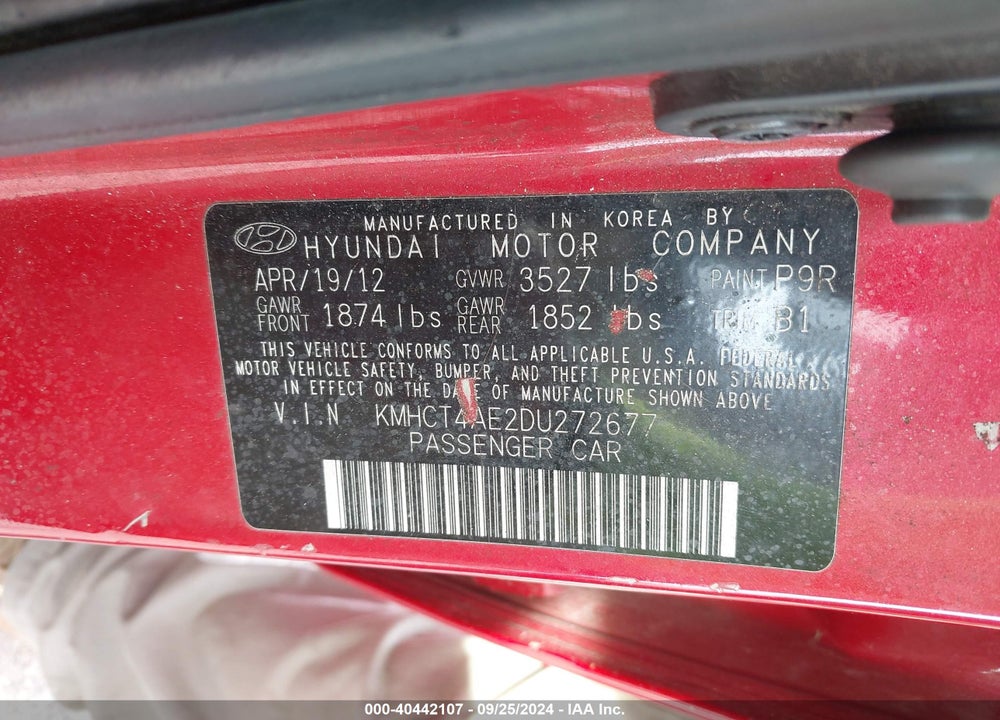 2013 HYUNDAI ACCENT GLS VIN: KMHCT4AE2DU272677