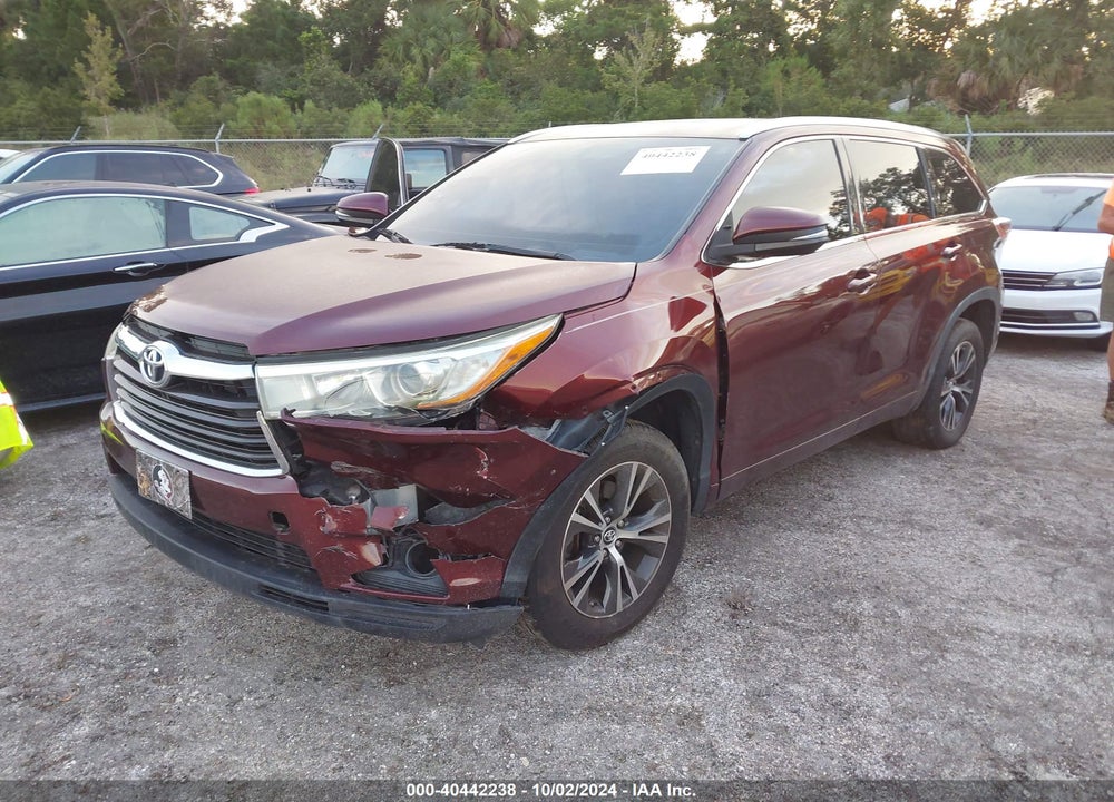 2016 TOYOTA HIGHLANDER XLE V6 VIN: 5TDKKRFH5GS161343