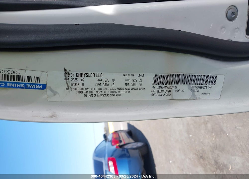 2009 DODGE CHARGER SE VIN: 2B3KA43D89H524714