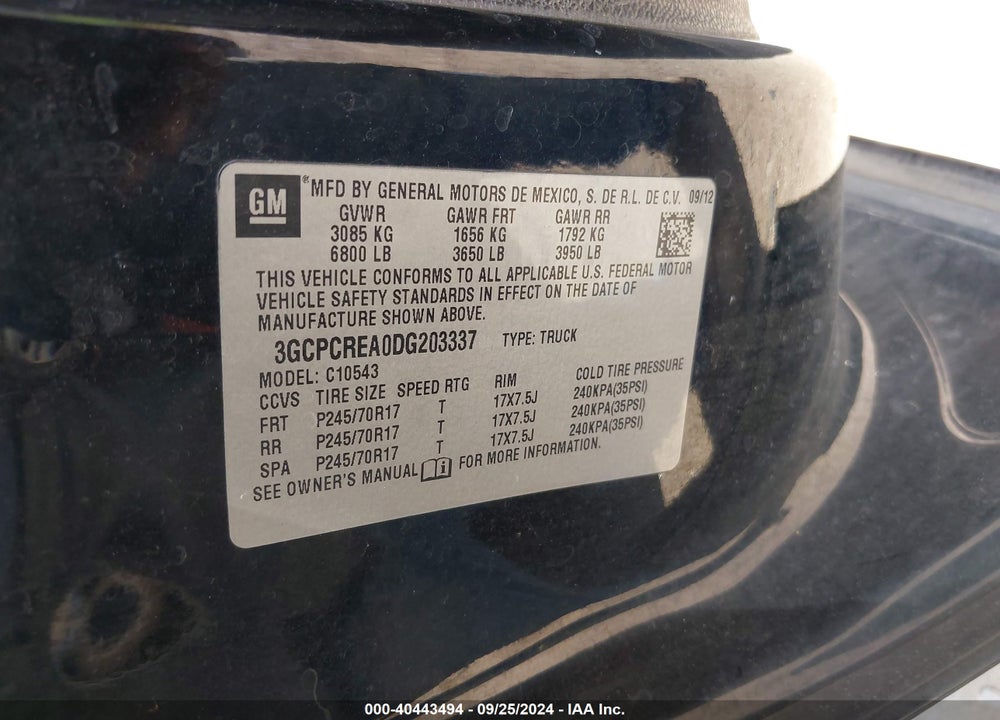 2013 CHEVROLET SILVERADO 1500 LS VIN: 3GCPCREA0DG203337