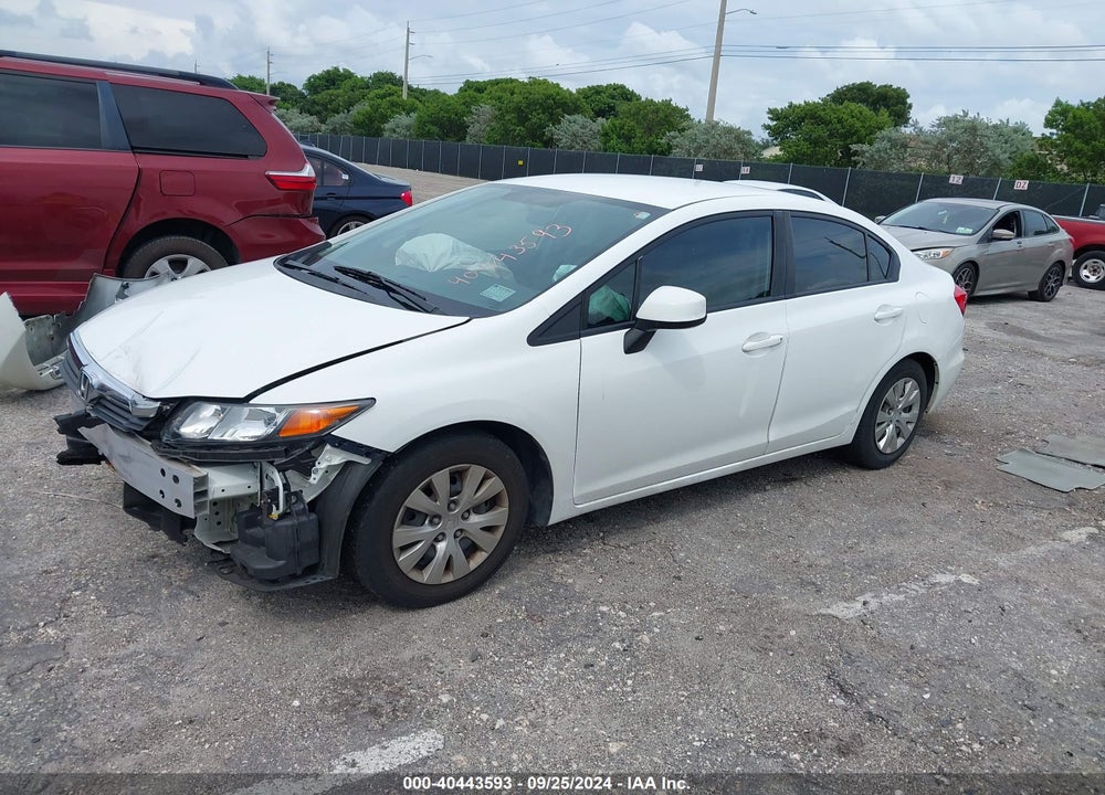 2012 HONDA CIVIC LX VIN: 19XFB2E55CE068276