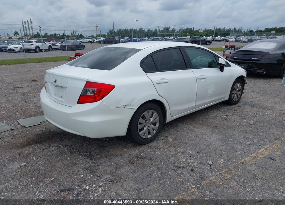 2012 HONDA CIVIC LX VIN: 19XFB2E55CE068276