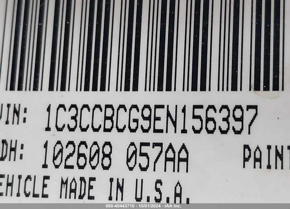 2014 CHRYSLER 200 LIMITED VIN: 1C3CCBCG9EN156397