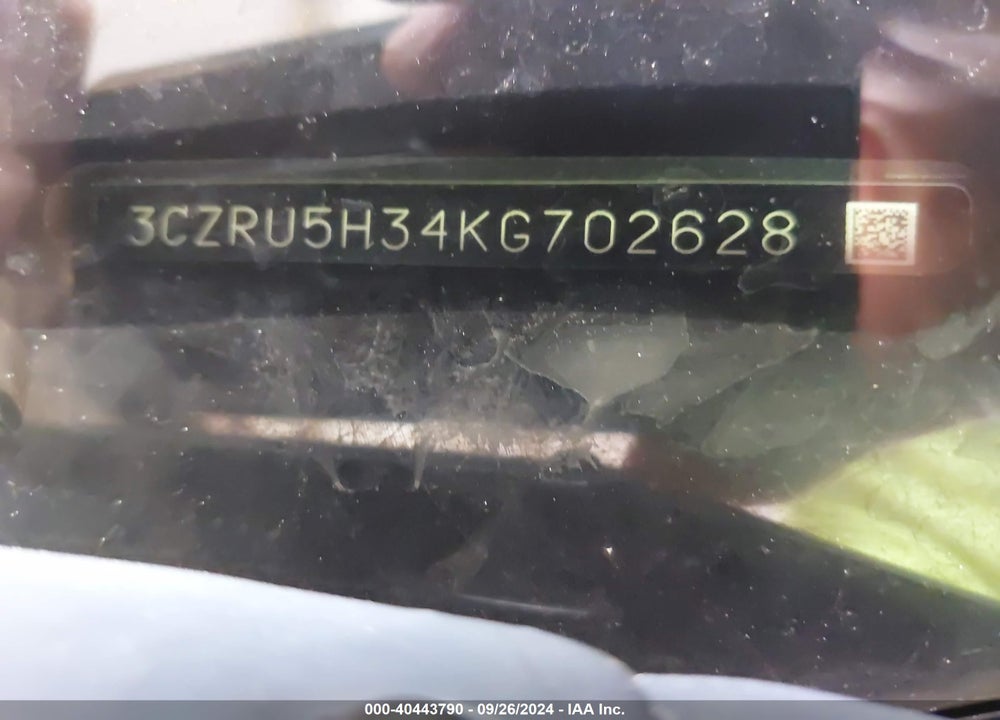2019 HONDA HR-V LX VIN: 3CZRU5H34KG702628