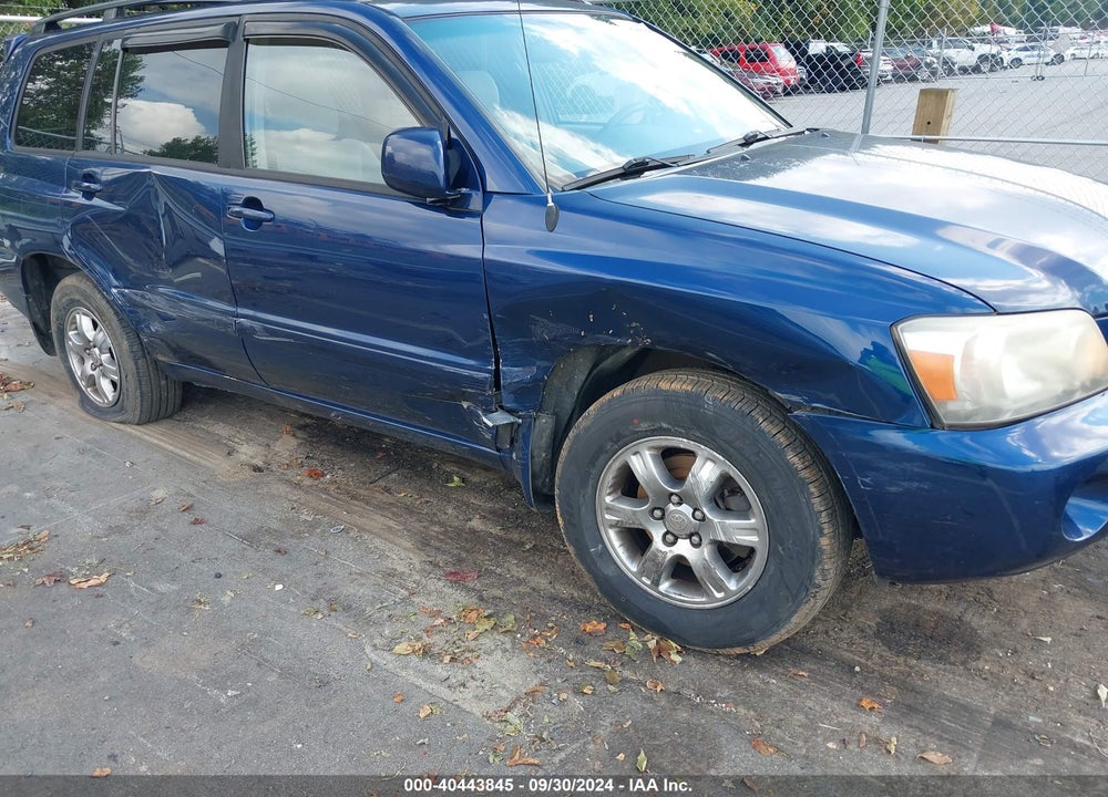 2007 TOYOTA HIGHLANDER V6 VIN: JTEGP21A170147995