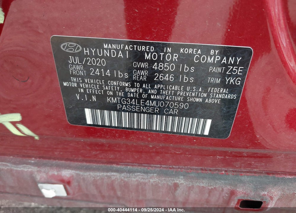 2021 GENESIS G70 3.3T RWD VIN: KMTG34LE4MU070590