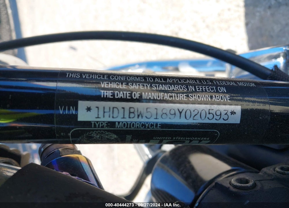 2009 HARLEY-DAVIDSON FLSTC VIN: 1HD1BW5189Y020593