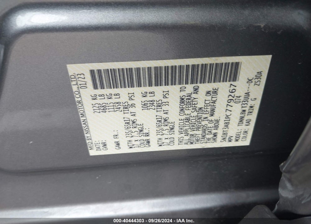 2023 NISSAN ROGUE S INTELLIGENT AWD VIN: 5N1BT3AB1PC779267
