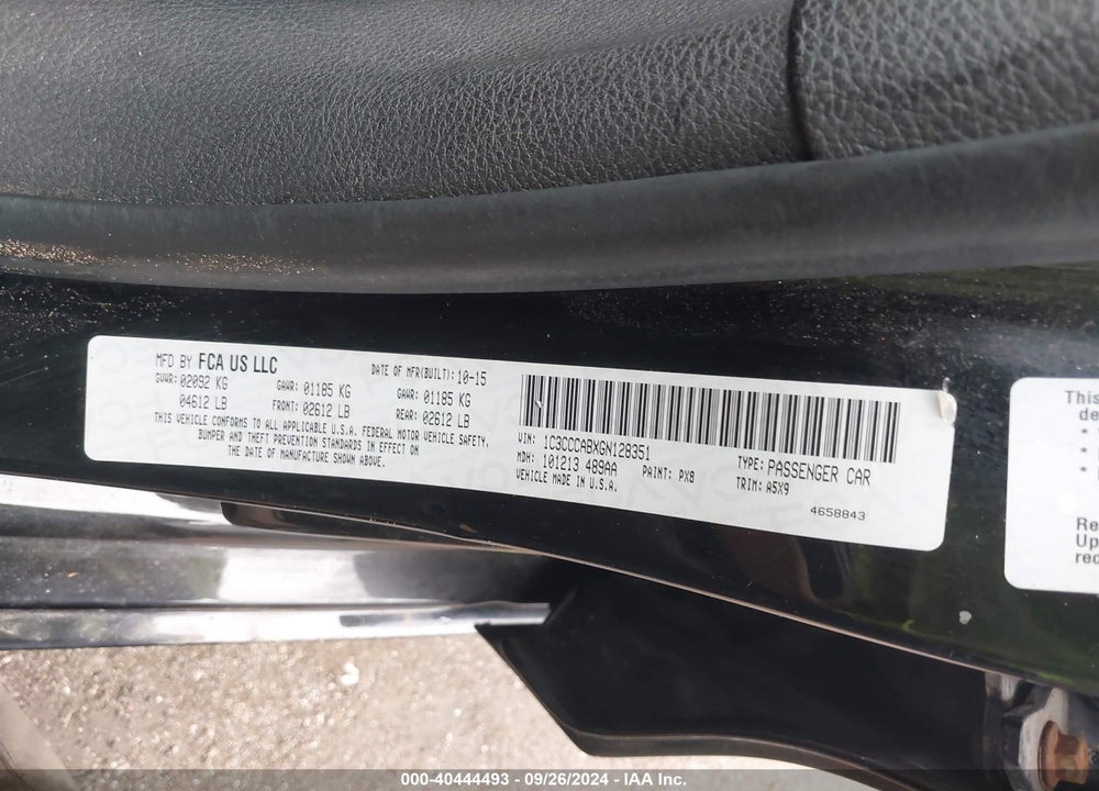 2016 CHRYSLER 200 LIMITED VIN: 1C3CCCABXGN128351
