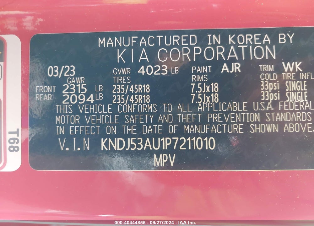 2023 KIA SOUL GT LINE VIN: KNDJ53AU1P7211010