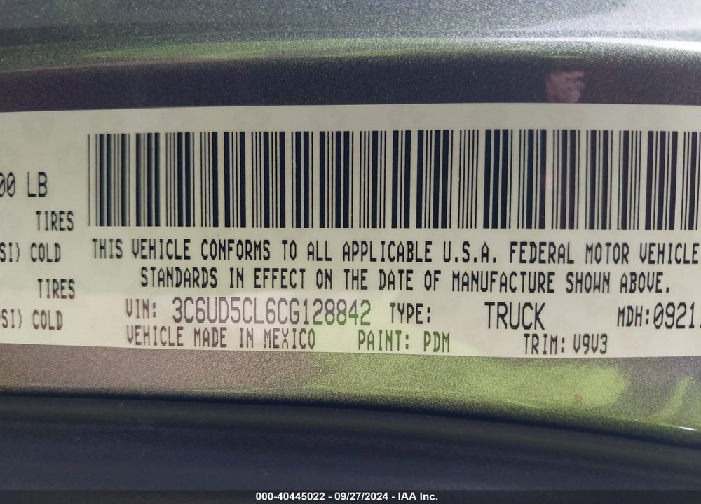 2012 RAM 2500 ST VIN: 3C6UD5CL6CG128842