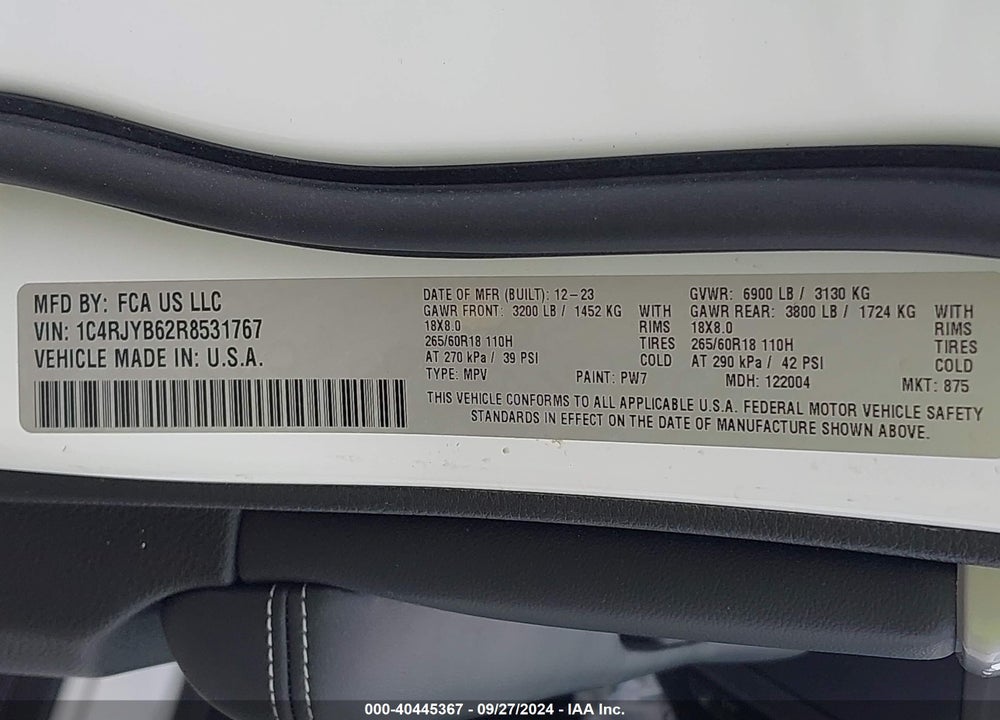 2024 JEEP GRAND CHEROKEE 4XE VIN: 1C4RJYB62R8531767