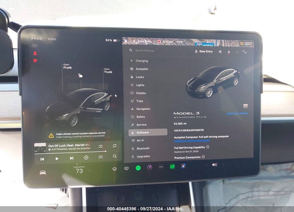 2019 TESLA MODEL 3 LONG RANGE/MID RANGE/STANDARD RANGE/STANDARD RANGE PLUS VIN: 5YJ3E1EA4KF306175