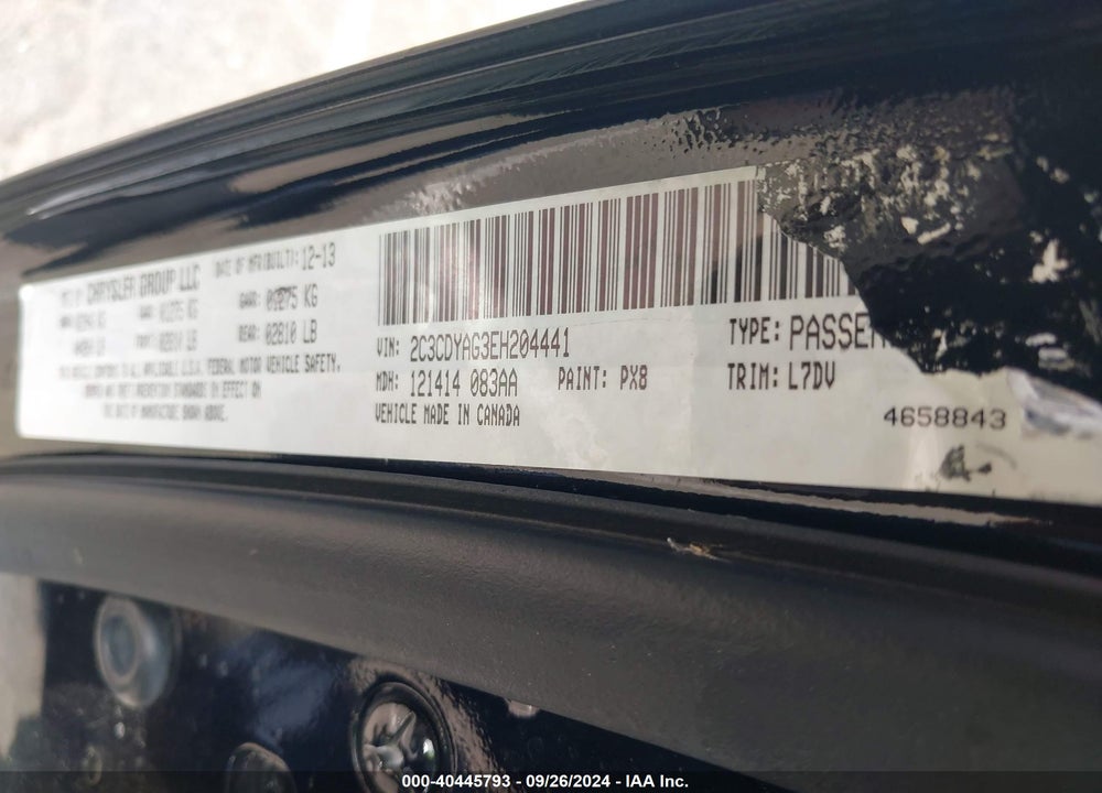2014 DODGE CHALLENGER SXT VIN: 2C3CDYAG3EH204441