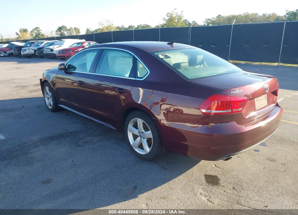 2013 VOLKSWAGEN PASSAT 2.5L SE VIN: 1VWBP7A3XDC126194