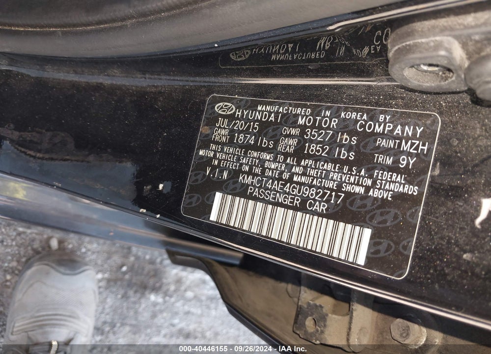 2016 HYUNDAI ACCENT SE VIN: KMHCT4AE4GU982717