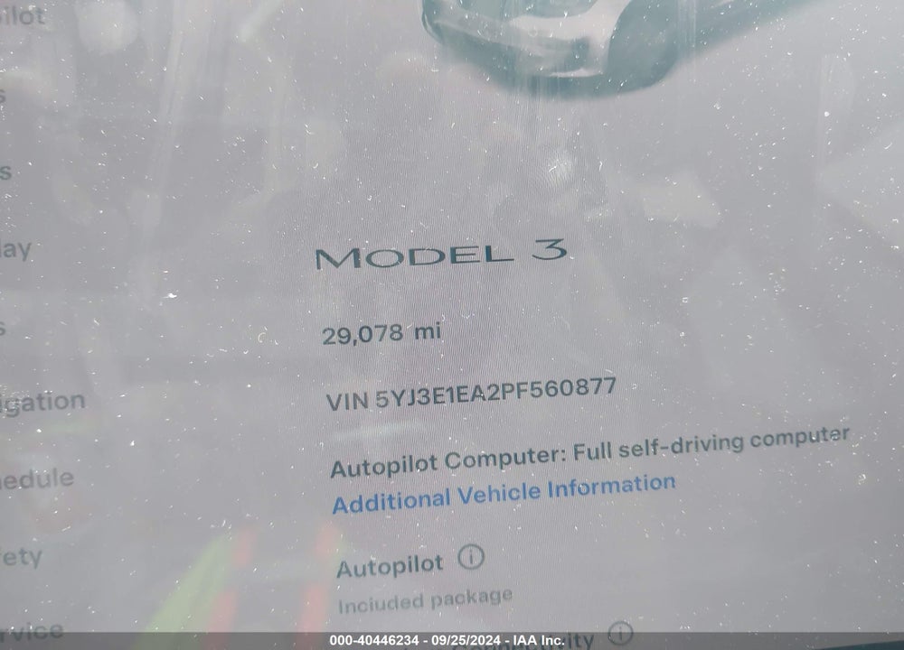 2023 TESLA MODEL 3 REAR-WHEEL DRIVE VIN: 5YJ3E1EA2PF560877