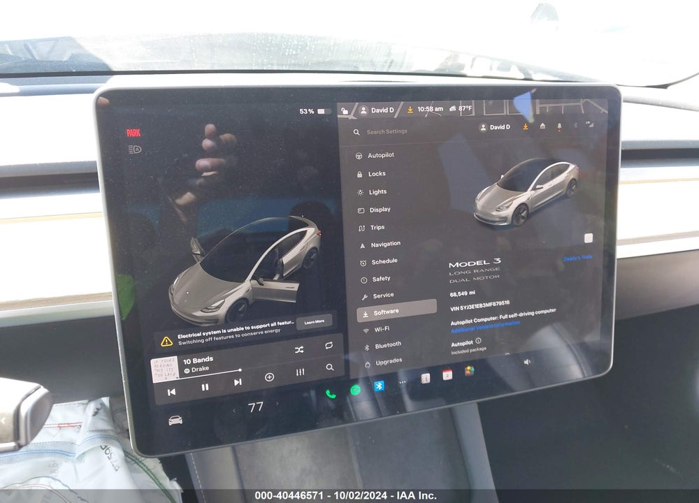 2021 TESLA MODEL 3 LONG RANGE DUAL MOTOR ALL-WHEEL DRIVE VIN: 5YJ3E1EB3MF879516