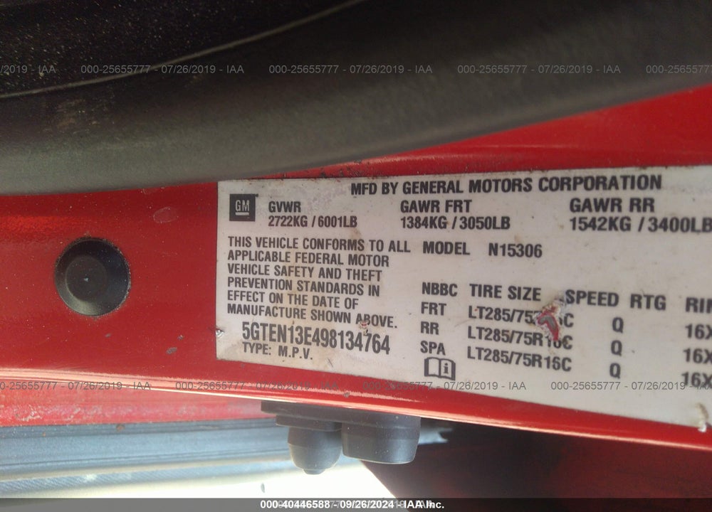 2009 HUMMER H3 SUV VIN: 5GTEN13E498134764